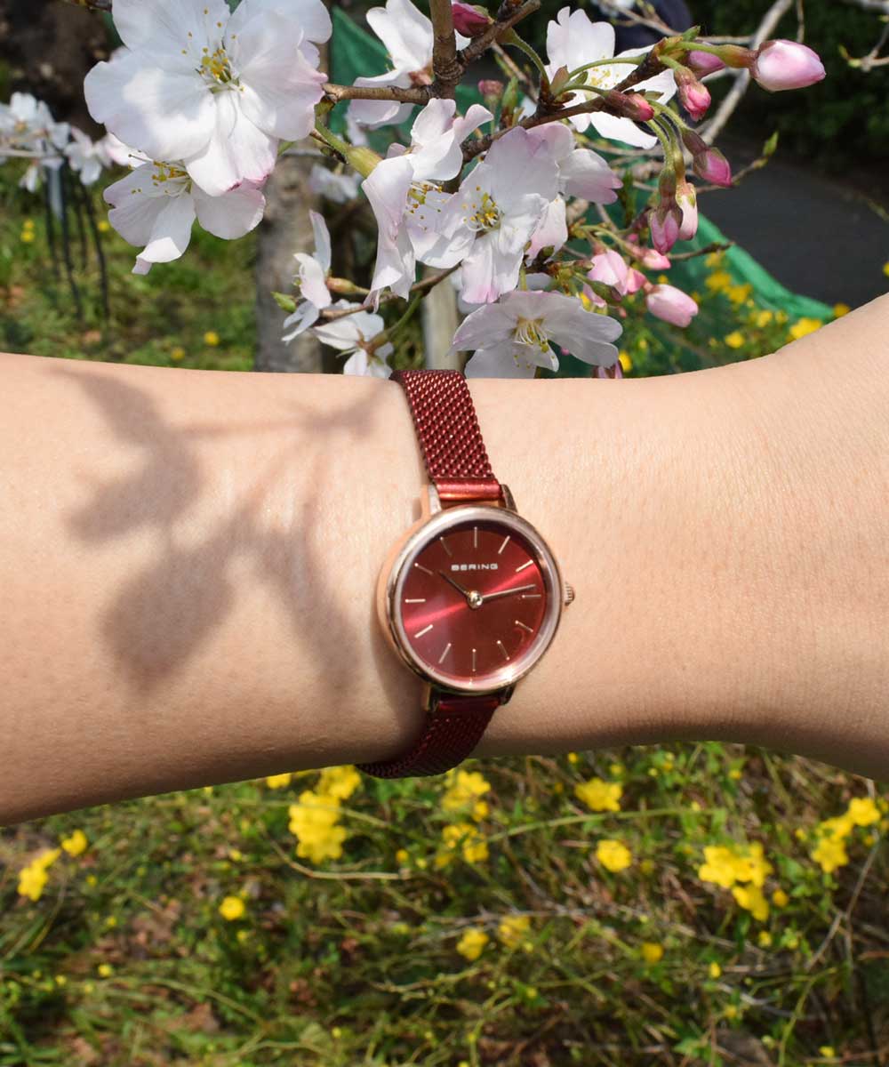 新品未使用 BERING / ベーリング  ピンク 桜セット 腕時計 ベーリング“桜”イメージの限定ウォッチ、文字盤は“クラシック