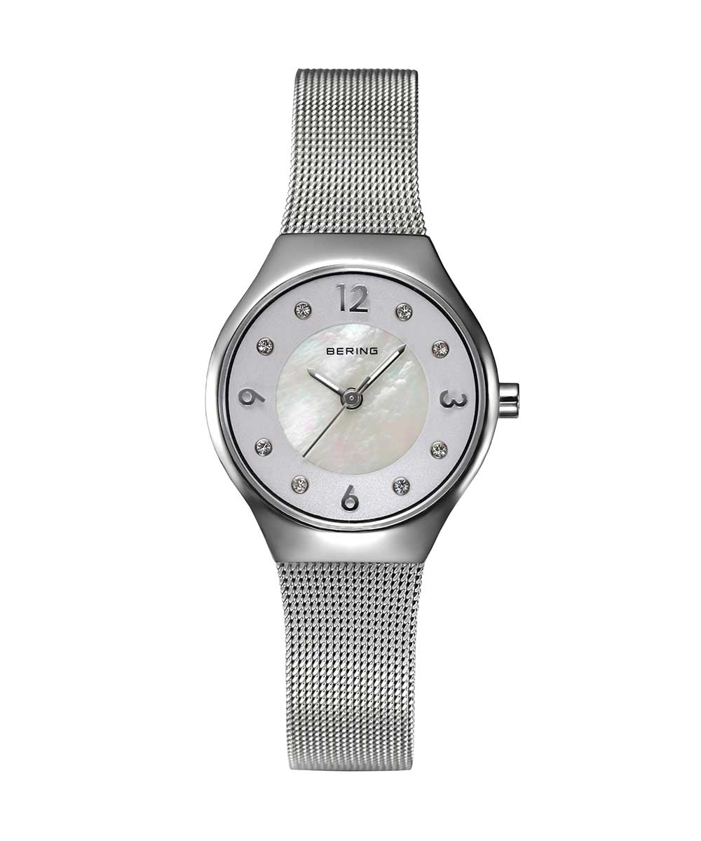 BERING Ladies Classic Scandinavian Curving Mesh Silver 11427-004