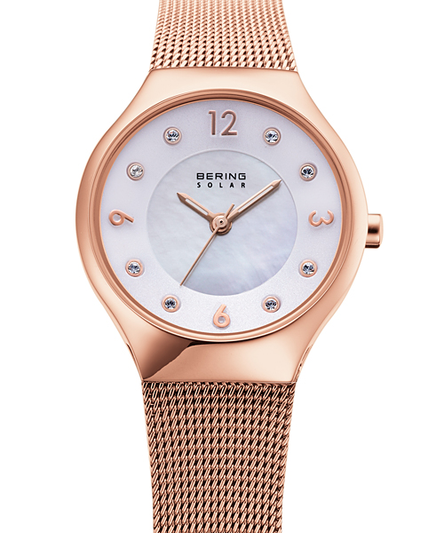 Curving Mesh | BERING Ladies Scandinavian Solar Rose Gold Mesh