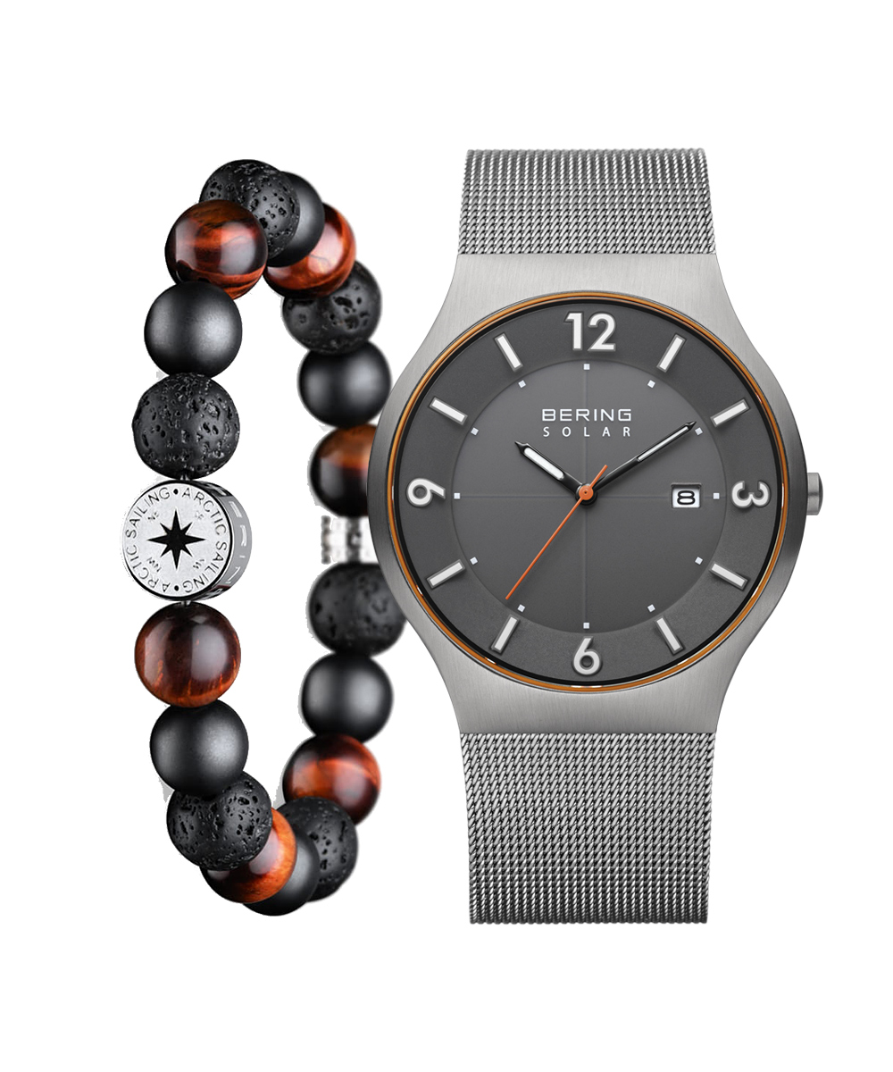 BERING SCANDINAVIAN SOLAR Watch&Bracelet BOXSET O[~IW