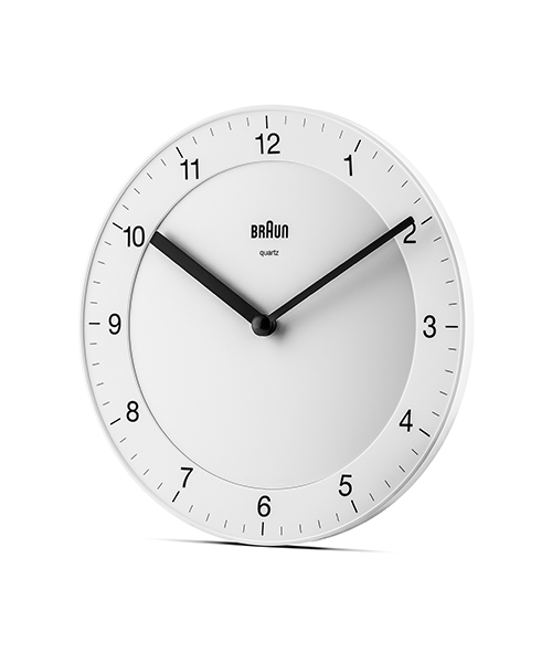 ホワイトプラスチックラウンド型時計 BRAUN（ブラウン） | BRAUN WALL CLOCK WHITE BC06W（ブラウン