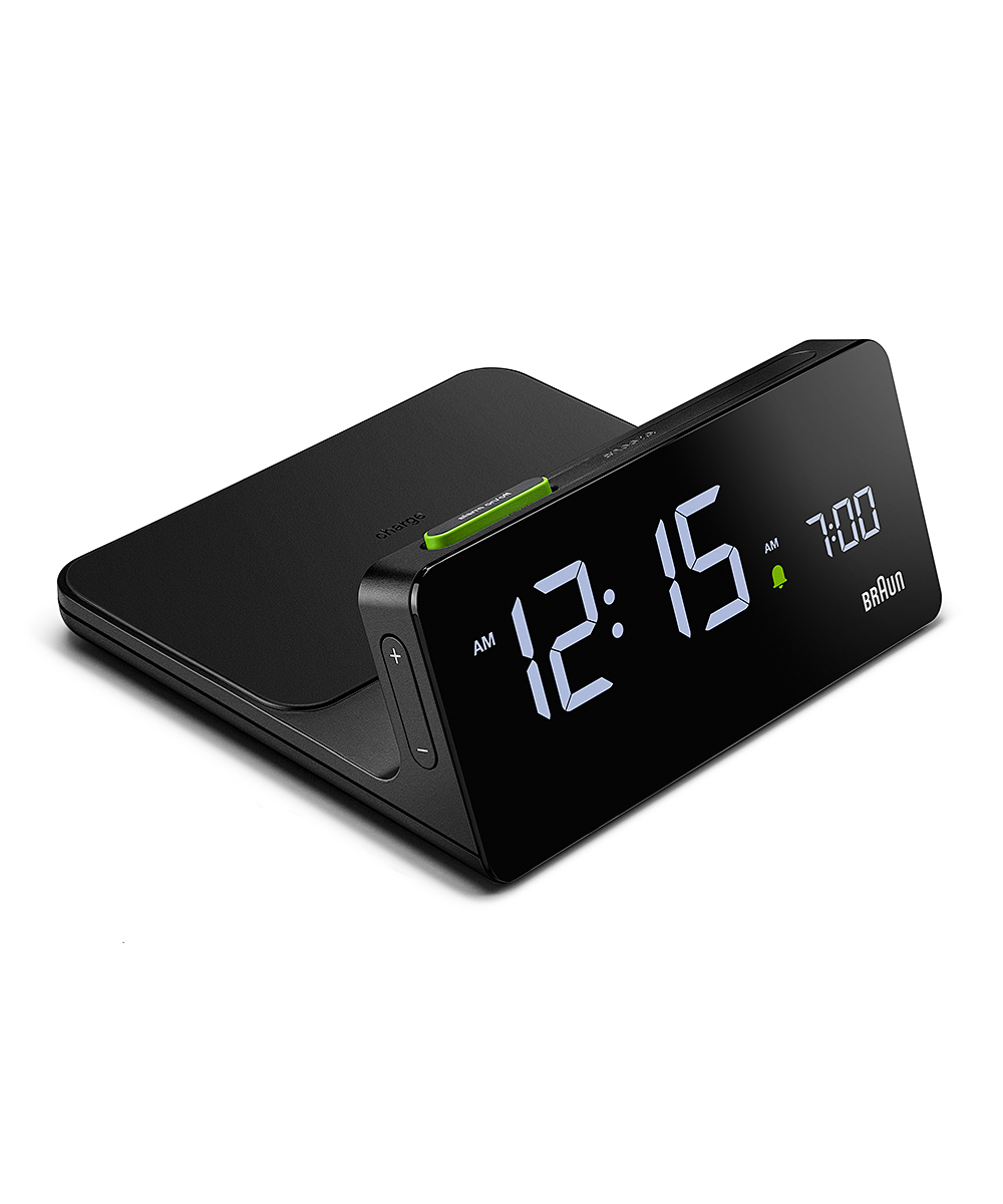 BRAUN Digital Alarm Clock Qiワイヤレス充電 BLACK BC21B