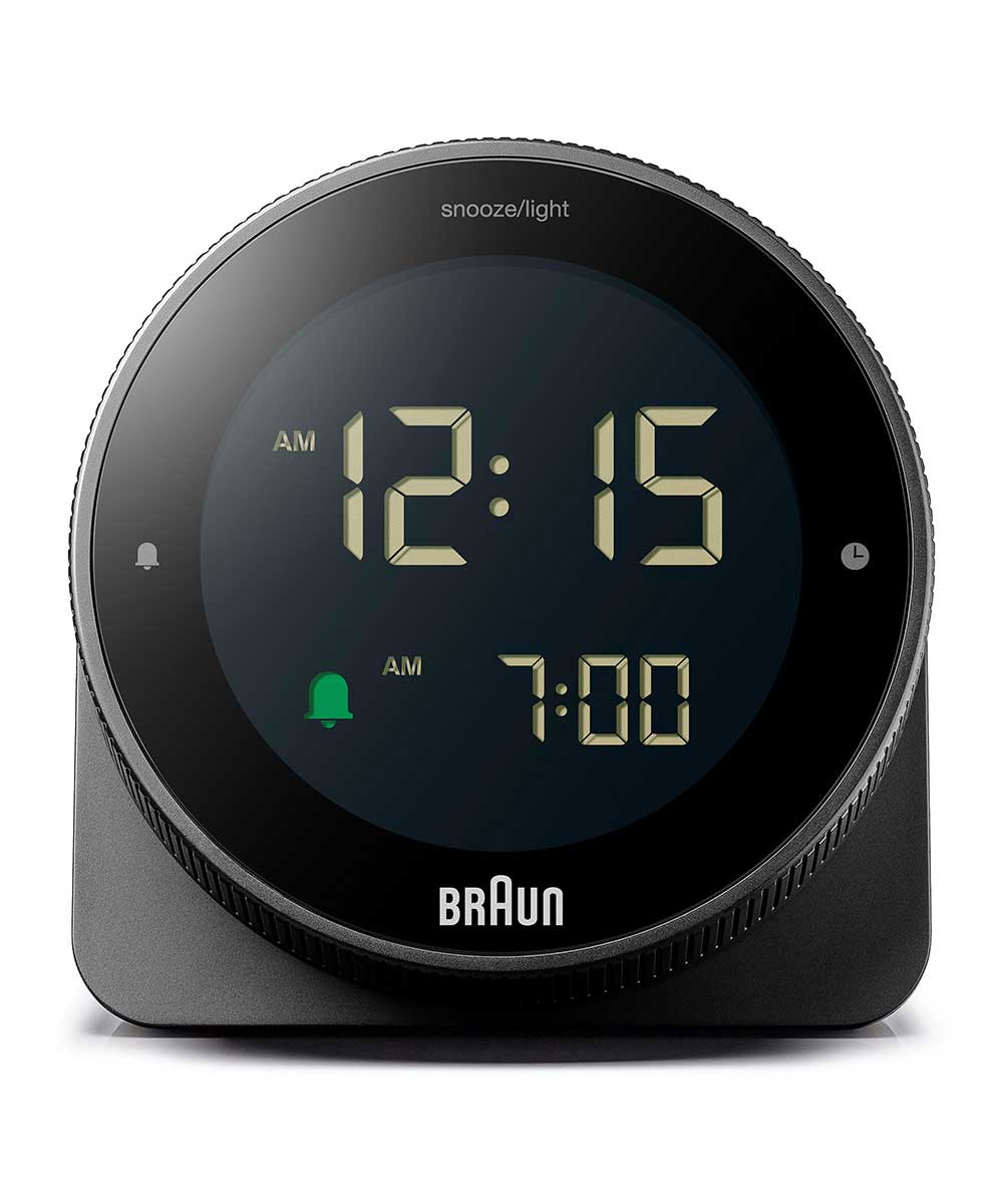 BRAUN DIGITAL CLOCK BLACK BC24B iuE fW^uv ubNj