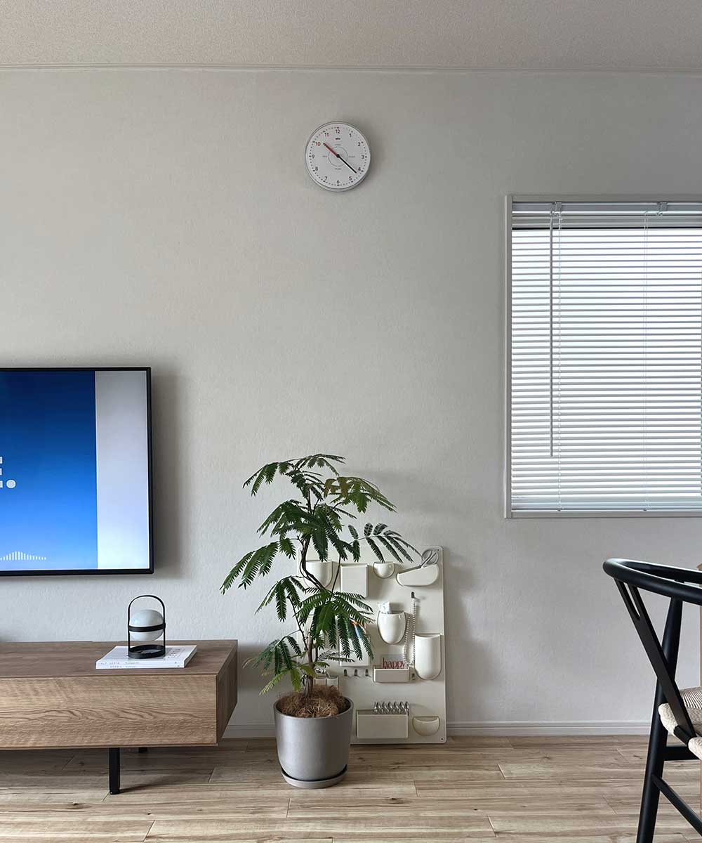 ブラウン タイムティーチャー アナログ 壁掛け時計 ホワイト×オレンジ