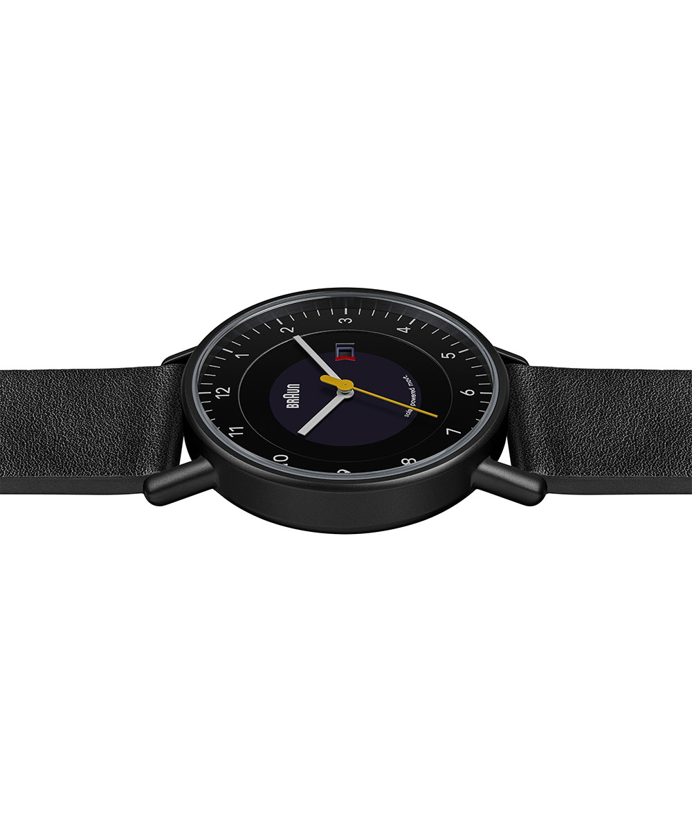 BRAUN/ブラウン ソーラー腕時計 黒文字盤×黒ケース×ブラックレザー