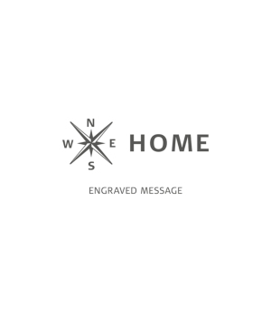 「HOME」のメッセージを刻印
