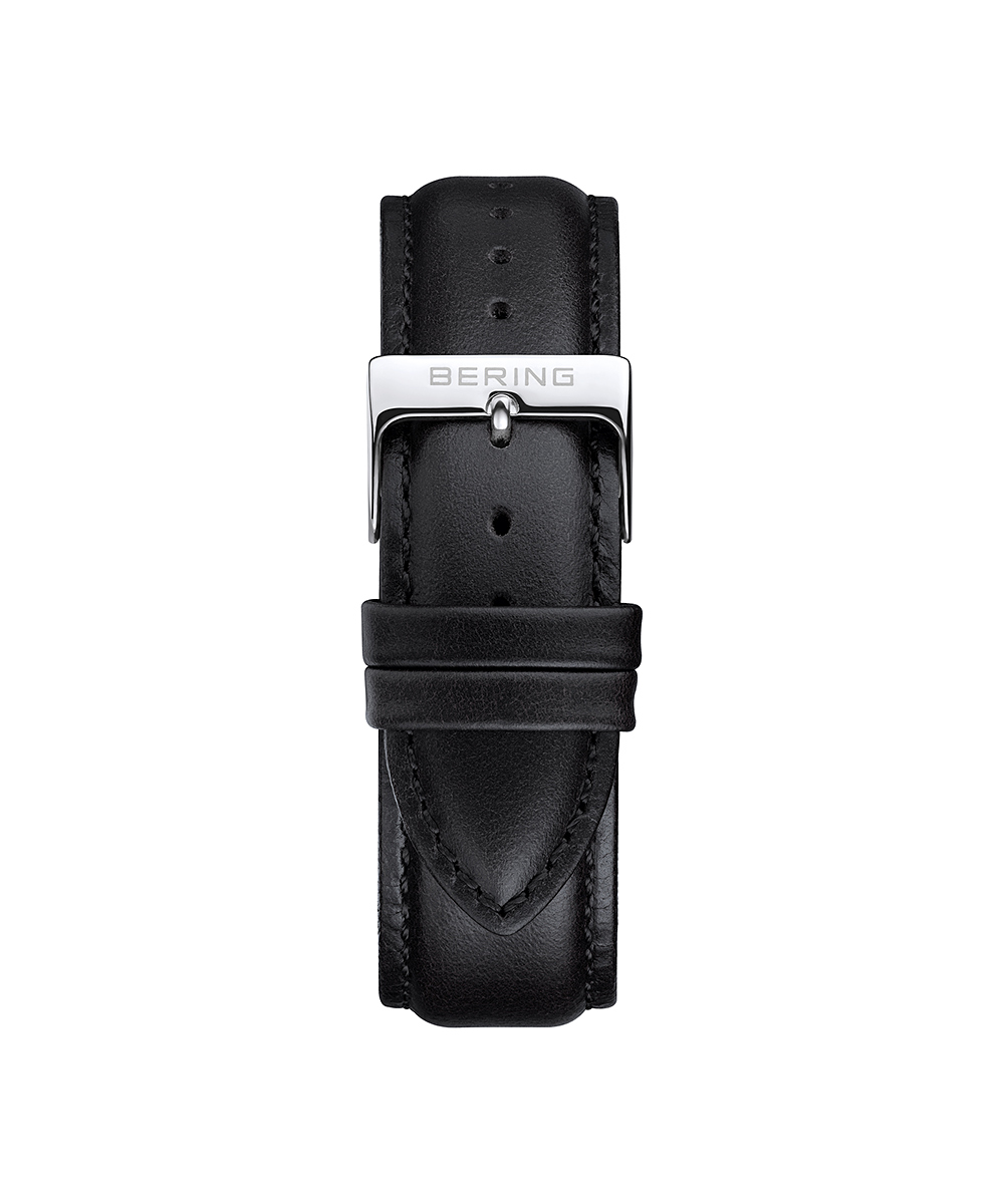BERING Changes 14240 series Leather strap ブラック×シルバー