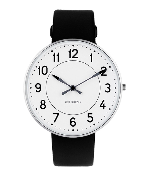 WATCH | ARNE JACOBSEN Watch Leather Strap Black × Black | 腕時計の