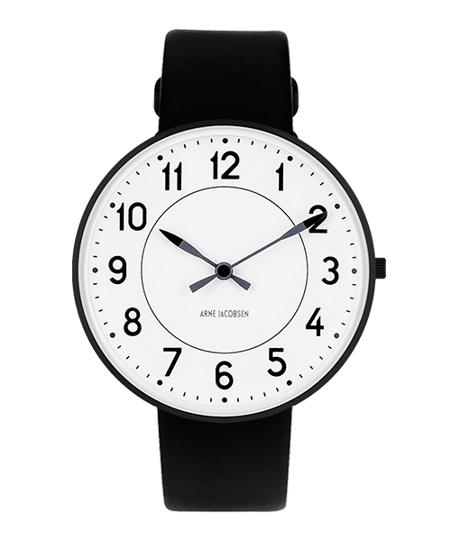 WATCH | ARNE JACOBSEN Watch Leather Strap Black × Black | 腕時計の