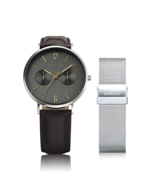 �X���[�g�O���C�~�S�[���h�̃x�[�����O�y�A�E�H�b�`2�_�Z�b�g BERING Pair Watch Changes Gray�~Gold 14240-005 14236-005 �i�x�[�����O �y�A�E�H�b�` �r���v �O���[�~�S�[���h������ �u���E�����U�x���g�[���V���o�[���b�V���x���g�j