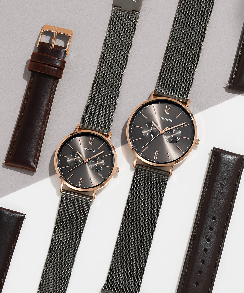 �l�C�J���[�̃x�[�����O�y�A�E�H�b�`2�{�Z�b�gBERING Changes BrownGray�~RoseGold 14240-369 14236-369�i�x�[�����O �y�A�E�H�b�`�r���v �`�F���W�Y �u���E���O���[�~���[�Y�S�[���h�j