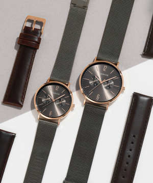 �l�C�J���[�̃x�[�����O�y�A�E�H�b�`2�{�Z�b�gBERING Changes BrownGray�~RoseGold 14240-369 14236-369�i�x�[�����O �y�A�E�H�b�`�r���v �`�F���W�Y �u���E���O���[�~���[�Y�S�[���h�j