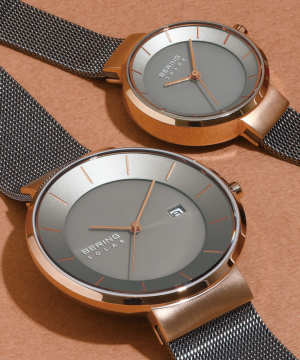BERING Pair Watch Scandinavian Solar Gray�~RoseGold 14639-369 14627-369�i�x�[�����O �y�A�E�H�b�` �r���v �X�J���W�i�r�A���\�[���[ �O���[�~���[�Y�S�[���h�j